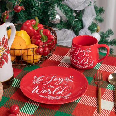 Керамичні чашки для кави LEHAHA, 4 шт., червоні, з різдвяним дизайном, з порцеляни, для кави, молока, чаю, гарячого шоколаду, підходить для миття в посудомийній машині та використання в мікрохвильовій печі