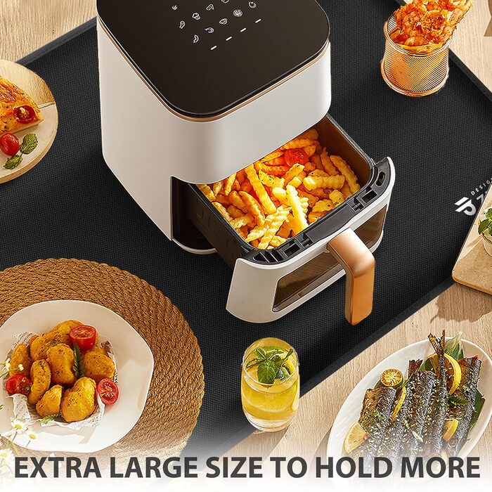 Термостійкий килимок для кухні 80x45 см - захист від нагрівання, силіконовий, чорний