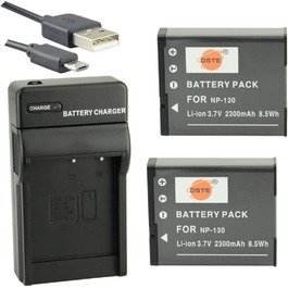 Акумулятор DSTE NP-130 Li-Ion (2 шт.) + Micro USB зарядний пристрій для Casio ZR100, ZR200, ZR300, ZR400, ZR410, ZR700, ZR1000, ZR1200, ZR1500, ZR2000, ZR3500