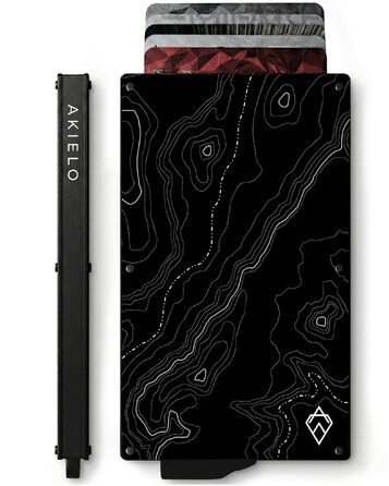 Кластинка для карток з RFID захистом та подарунковою коробкою – Мінімалістичний гаманець для чоловіків – Компактний картхолдер з безконтактним захистом (Alpha Collection) 07. Topo Edition