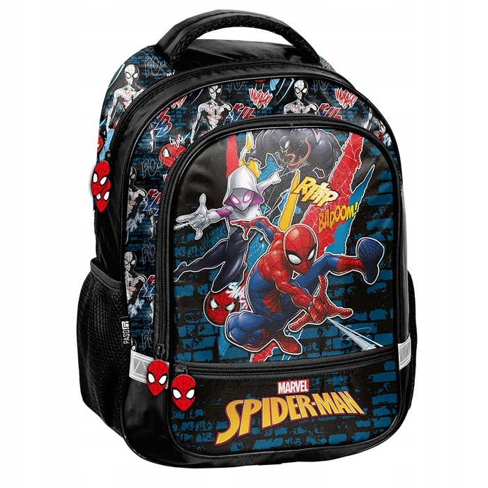 Шкільний багатокамерний рюкзак Spider-Man Paso, чорний, синій, багатоколірний, 19 л