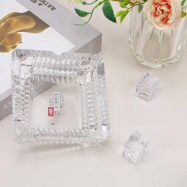 Вінтажна попільничка з металу з кришкою, вітрозахисна, зі скляною кулею. Портативна для дому, вулиці, готелю, офісу. Декоративний предмет, подарунок (прозора)