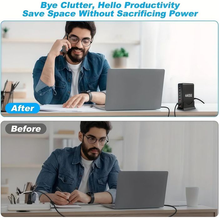 Зарядний пристрій USB-C 620W, 10 портів, швидка зарядка PD PPS 100W, для MacBook Pro/Air, iPad, iPhone 16/15/14/13/12 Pro Max, Samsung