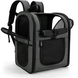 Рюкзак для собак та котів Apollo Walker - для малих тварин (2-15 кг), з підтримуючим каркасом, дихаючий, сірий - для походів, подорожей, активного відпочинку