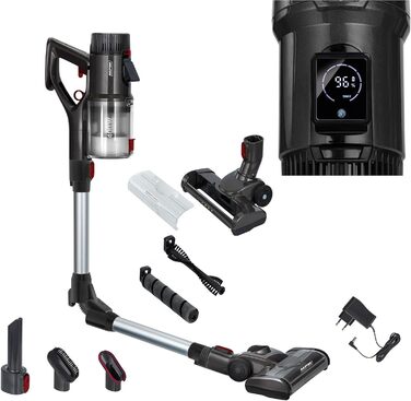 Акумуляторний пилосос MPM з цифровим дисплеєм та ручним пилососом 29,2V/250W - Інтелектуальний датчик пилу - Бездротовий акумуляторний пилосос - Пилосос без мішка - З кріпленням на стіну та аксесуарами