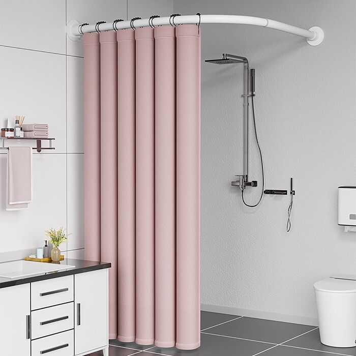 Регульована штанга для душу L-подібної форми без свердління, 304 нержавіюча сталь, для душу, розширювана, кутова, біла (90-130x90-130 см)