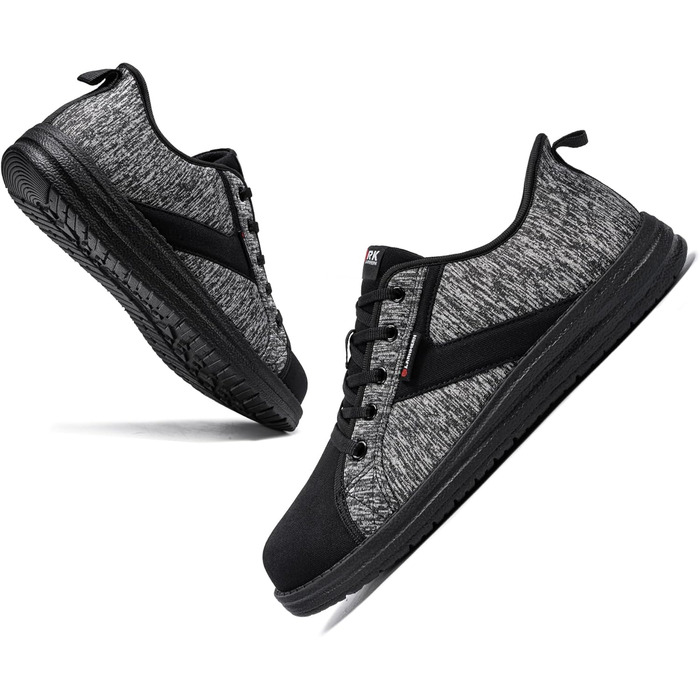 Черевики робочі чоловічі LARNMERN, захисні черевики з металевим носком, легкі, зручні, для скейтбордингу, амортизація, сірі, чорні, 42.5 EU