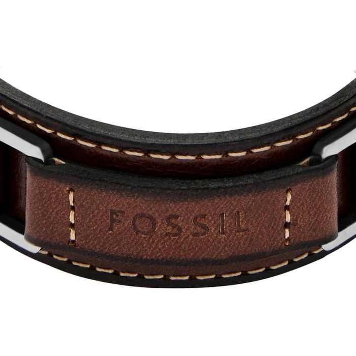 Чоловічий шкіряний ремінець Fossil з пряжкою, колір кава