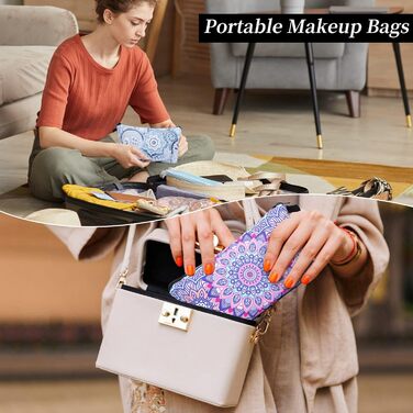 Косметичка для подорожей Czemo 4 шт. з тканини, водонепроникна, з монетницею, для жінок