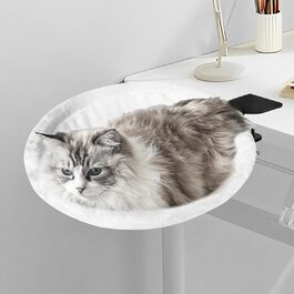 Ліжко-стіл для котів Homegroove, велике та економне, до 23 кг, м'яка гамак з штучного хутра для офісу та геймерів, знімне та пральне (біле)
