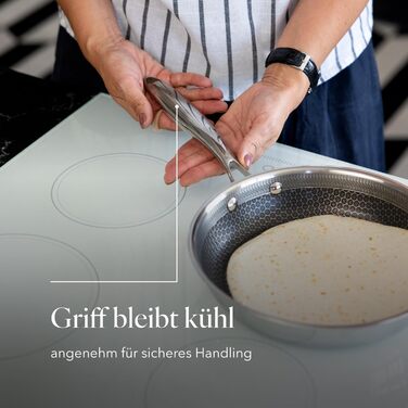 Набір сковорідок Florina Bratpfannen з нержавіючої сталі, 20/24/28 см, 3 шт. | 3-шарова конструкція, алюмінієвий сердечник, для всіх плит, піч-безпечні, ергономічні ручки, дзеркальний блиск