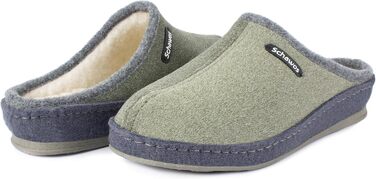 Домашні тапочки Schawos Lisa з ворсу для жінок, теплі, з підкладкою з шерсті, супінатор, неслизька підошва (37 EU, Зелений 10w)