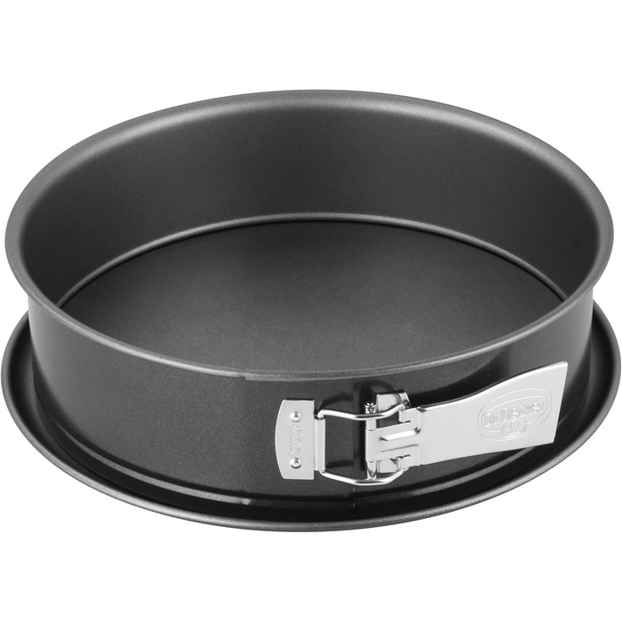 Dr. Oetker Springform, Ø 26 cm, leak-proof cake pan, round steel baking pan with ceramic-reinforced non-stick coating (color: gray), quantity: 1 piece