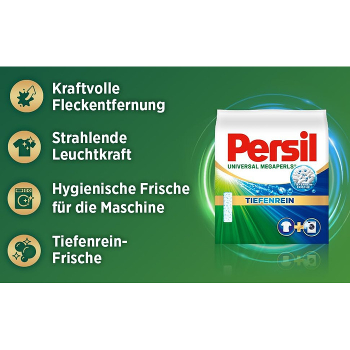 Пральний порошок Persil Universal Megaperls, універсальний засіб для прання з технологією глибокого очищення, 5 x 16 завантажень, для білих та кольорових речей, 20-95 °C