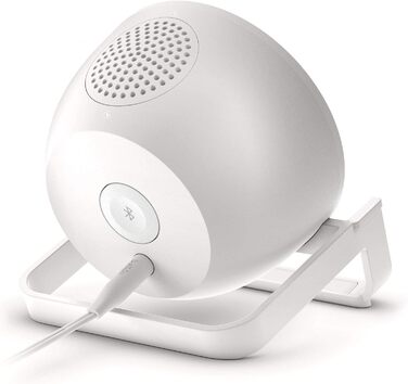 Belkin SoundForm Charge: Bluetooth-динамік з бездротовою зарядкою, інтегрований зарядний пристрій, для прослуховування музики та відео, білий