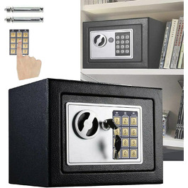 Сейф для ключів Tresor з ключовим та кодовим замком, 31x20x20 см, вологостійкий, для дому, офісу, готелю, чорний
