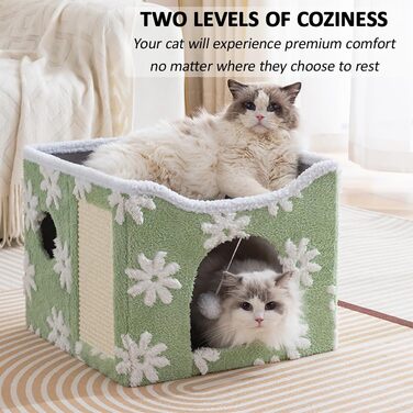 Кігтеточка-будиночок ERNAN для котів з ігровим м'ячиком (зелений, S)