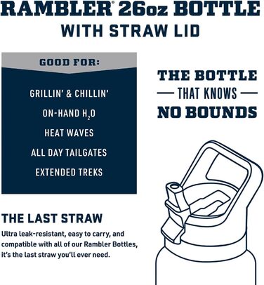 YETI Rambler C Drink Straw Bottle, vacuum-insulated stainless steel bottle with straw lid, 26 oz (769 ml) (Seafoam)