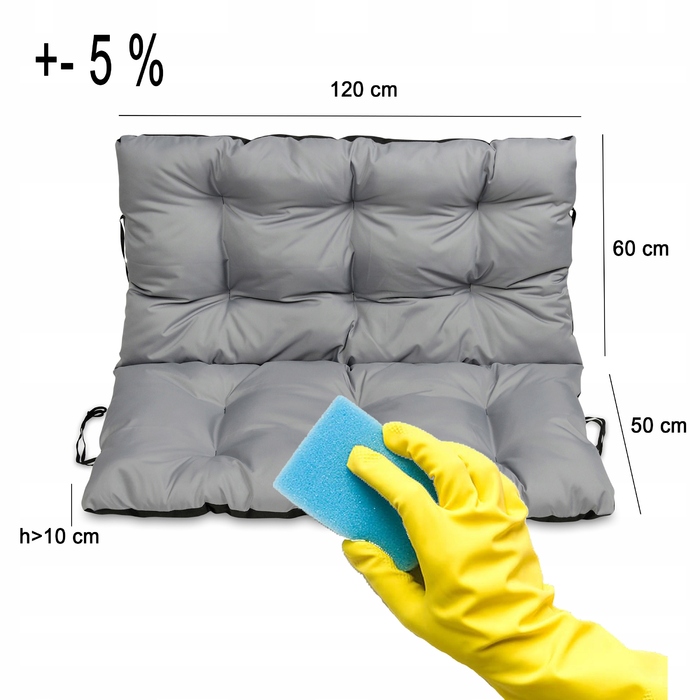 Подушка Superkissen24, 120 x 110 x 10 см, сіра