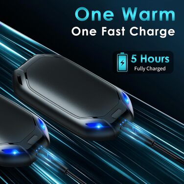 Електричний нагрівач для рук, 2 шт. - перезарядна модель з магнітною фіксацією, ультралегкий та тонкий, 6000 мАг, 3 режими нагріву, для чоловіків та жінок, Outdoor, Гольф, кемпінг, чорний