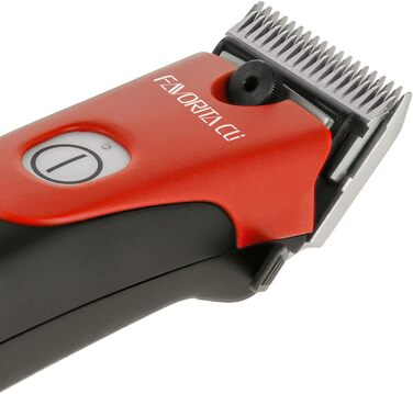 Машинка для стрижки собак та коней Aesculap Favorita CLi акумуляторна (червона) з набором гребінців | Професійна ергономічна машинка | LED-дисплей | Тімострижка для собак та коней