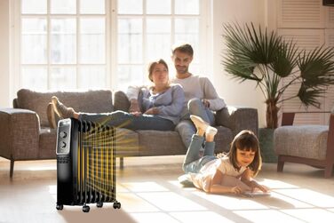 Електричний масляний радіатор BlueCraft 2000W з термостатом, 3 режими нагріву (800/1200/2000W)