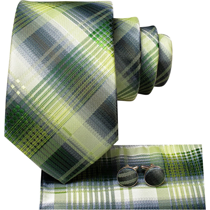 Краватка чоловіча Dubulle з квітковим візерунком Paisley, шовкова краватка для чоловіків, смугаста, краватка та нагрудна хустинка, набір для весілля, бізнесу (перехідний колір зелений)