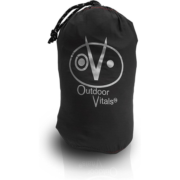 Гамак Outdoor Vitals Ultraleichte (Антрацит, Single Plus) з кріпленнями: Whoopie Sling, ременями для дерев та сумкою