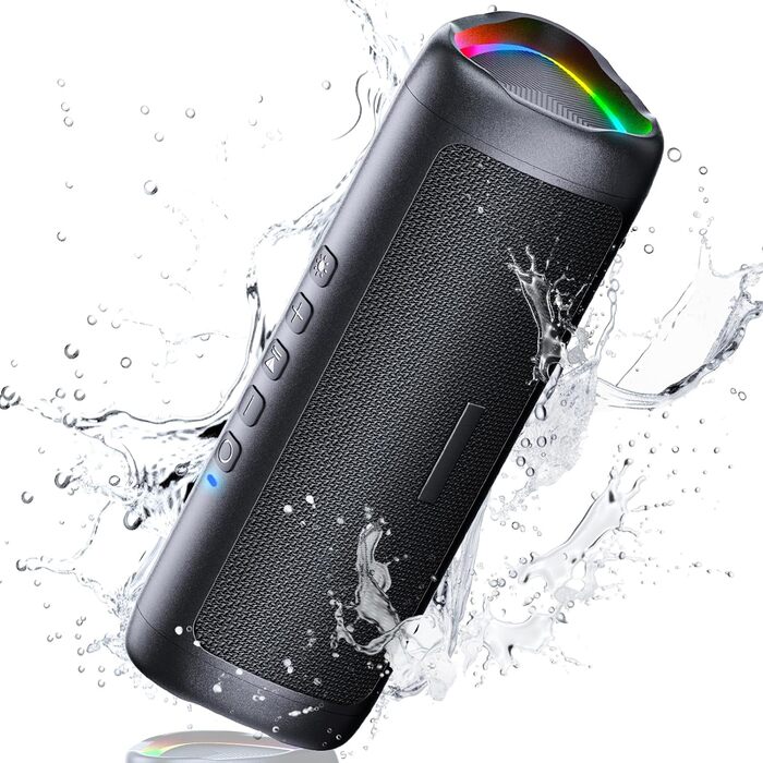 Портативна Bluetooth колонка UOHHBOE 30W з RGB підсвічуванням, TWS Stereo, водонепроникність IPX5, 24 години роботи, 30 метрів, функція гучного зв'язку, трикутна форма