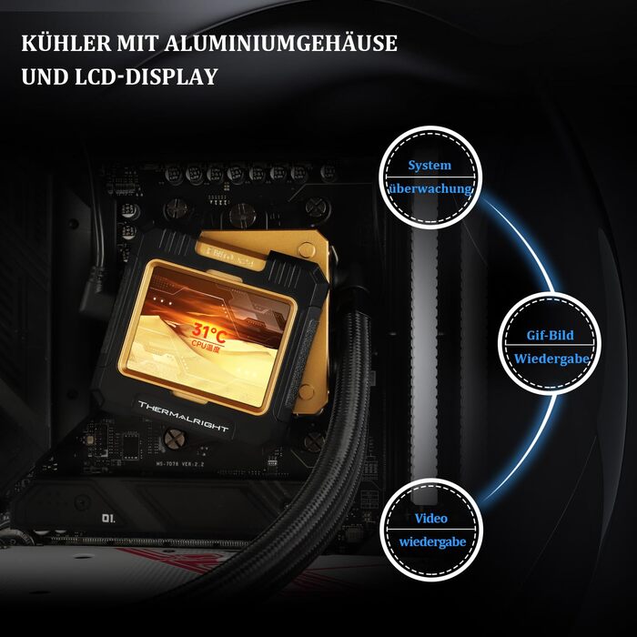 Thermalright Frozen Warframe 240 – рідинна система водяного охолодження CPU з ARGB підсвічуванням та LCD-дисплеєм (240 мм)