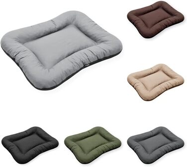 Ліжко для собак середніх порід 4L Textil KLEO, 90x70 см, водонепроникне, з блискавкою, темно-зелене/сіре