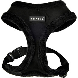 Шлейка для собак Puppia Terry Harness A, чорна, M (1 шт.) - зручна та регульована