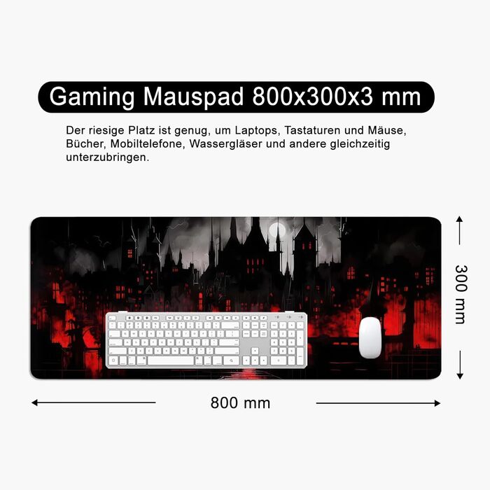 Килимок для миші Octopus Violett 80x30 см - великий килимок для комп'ютера, ігровий килимок для клавіатури та миші