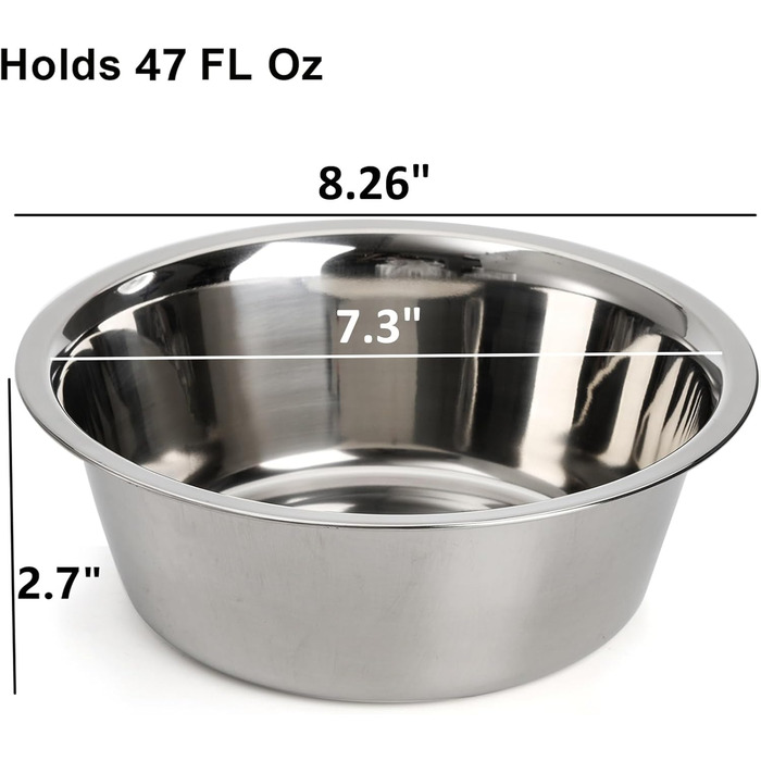 Набори мисок для собак та котів DEAYOU (4 шт.), нержавіюча сталь, 21 см, 1.3 л