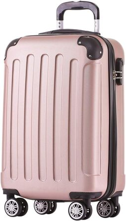 Чемодан Beibye з подвійними колесами Hardcase, XL-L-M, 14 кольорів (Розове золото), ручна поклажа (55 см)
