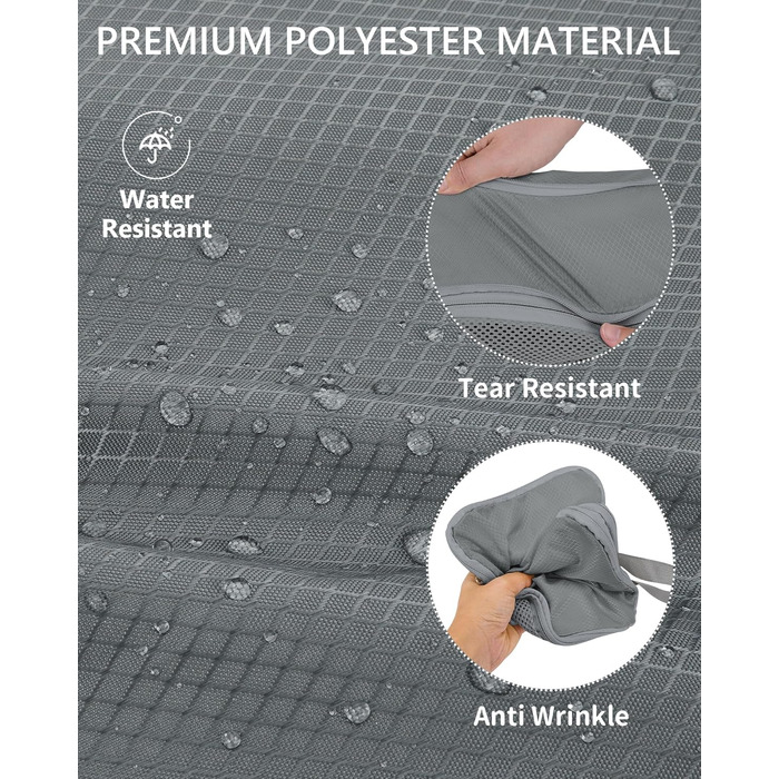 Органайзери для валізи Anjing Compression Cubes - 10 шт., компресійні кишені для подорожей, сірі