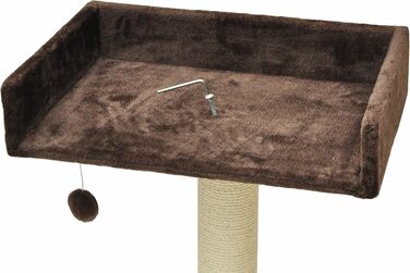 Лежак для котів nanook Sigurd 60x40 см з подушкою та іграшковим м'ячем, коричневий, платформа для котячого дерева