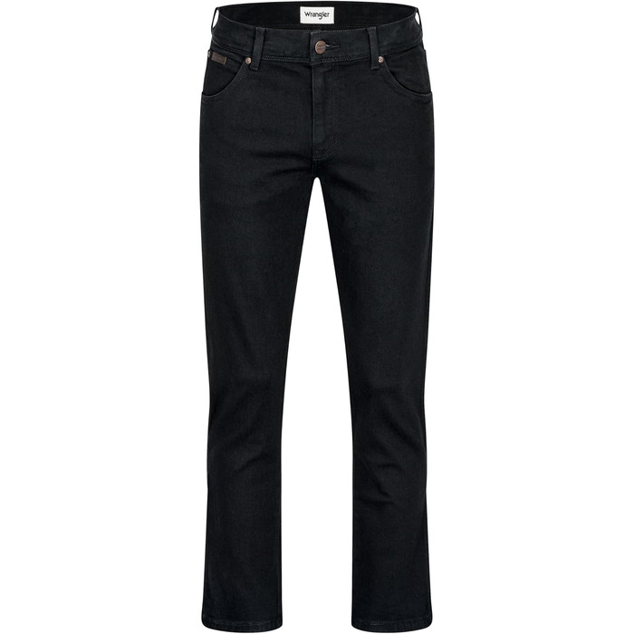 Джинси чоловічі Wrangler Texas Regular Fit Authentic Straight, еластичні, чорного кольору (42W/34L) + ремінь чорний
