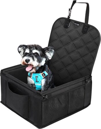 Автокрісло для собак KYG - стабільне, водовідштовхувальне, неслизьке та стійке до подряпин, для маленьких собак, для переднього та заднього сидіння (Чорний) 6696