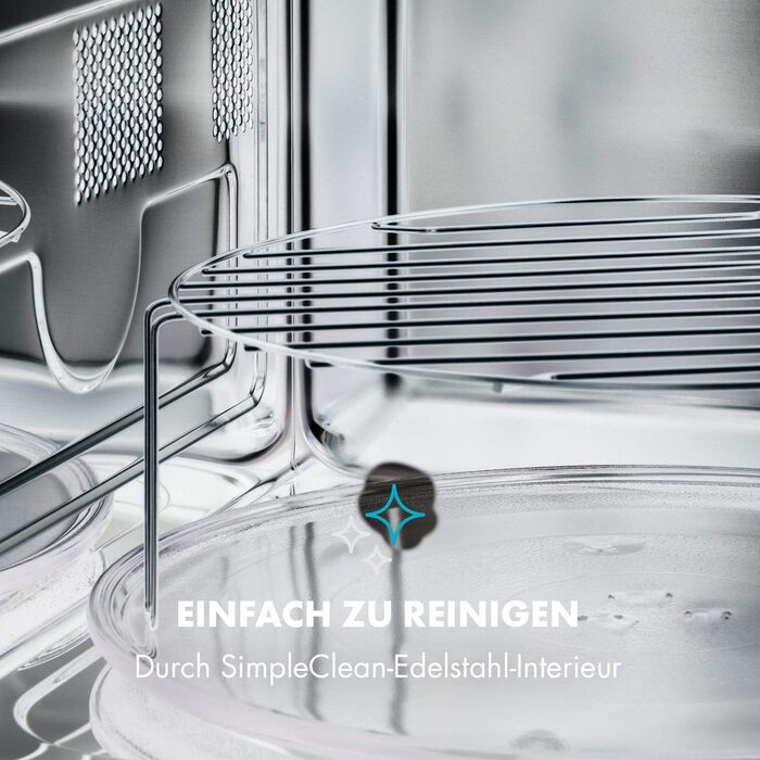 Мікрохвильова піч Klarstein Victoria 20 - вбудована, 20 л, 800 Вт, гриль 1000 Вт, нержавіюча сталь, з рамкою для вбудовування, чорна