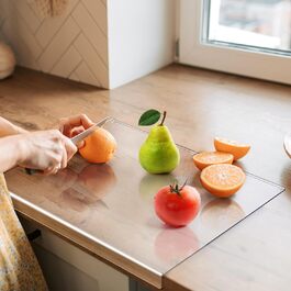 Acrylic Cutting Board, Cutting Board, 43x33cm Large Cutting Board Non-Slip with Lip, Cutting Board Glass Alternatives Kitchen Board Transparent, Gift Kitchen Kitchen Utensils, Kitchen Gadgets