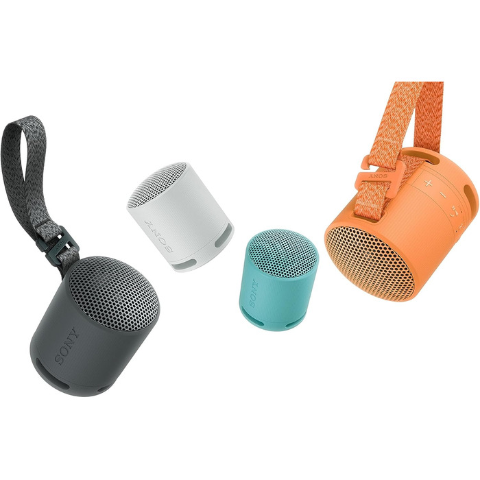 Портативна Bluetooth колонка Sony SRS-XB100 чорного кольору: волого- та пилозахист IP67, до 16 год роботи, ремінець для перенесення