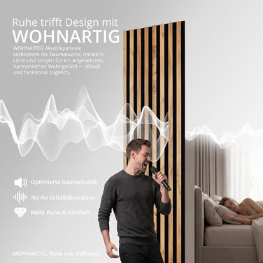 Акустичні настінні панелі SPAZIO (дуб Gold Craft 879), 260x54 см, комплект 2 шт. (260x27 см) на фільці