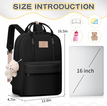 GAXOS Сумка-рюкзак для школи: стильний рюкзак для жінок та дівчат, корейський стиль, чорний колір
