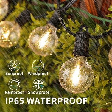ZOTOYI String Lights Bulbs Outdoor, 15M Outdoor String Lights Bulbs, 25 G40 Bulbs 2 Replacement Bulbs IP65 Waterproof Warm White LED Filament Bulbs for Indoor Decor Outdoor, Party, Festival, Wedding