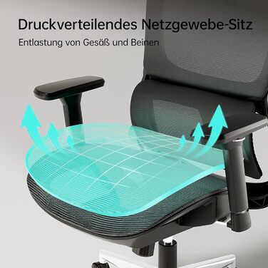 Hbada P2 Air Ergonomic Office Chair with 3D Lumbar Support, Adjustable Mesh Chair, 3D Armrests, Headrest & Comfortable Seat - Home Office Desk Chair, Black