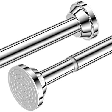 Штанга для душу без свердління, штанга для душу з нержавіючої сталі, стійка до іржі та ковзання, телескопічна висувна штанга 80-250см, для ванної кімнати, вікна, кухні, шафи