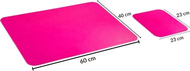 Підкладка для столу з натуральної шкіри, 2 шт. в наборі, XXL розмір, з підкладкою для миші, рожевого кольору
