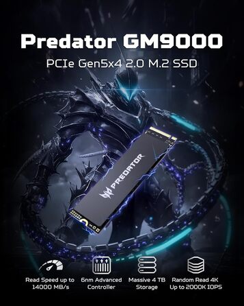 SSD Acer Predator GM9000 Gen5 1TB NVMe PCIe 5.0 - Швидкий накопичувач для ігор та ПК