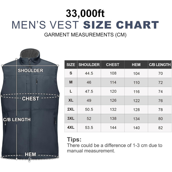 Чоловіча жилетка Outdoor 33000ft з м'якого флісу, водонепроникна, Softshell, XXL, темно-сіра